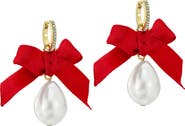 Ted Baker Riyya Ribbon Bow Faux Pearl Drop Earrings