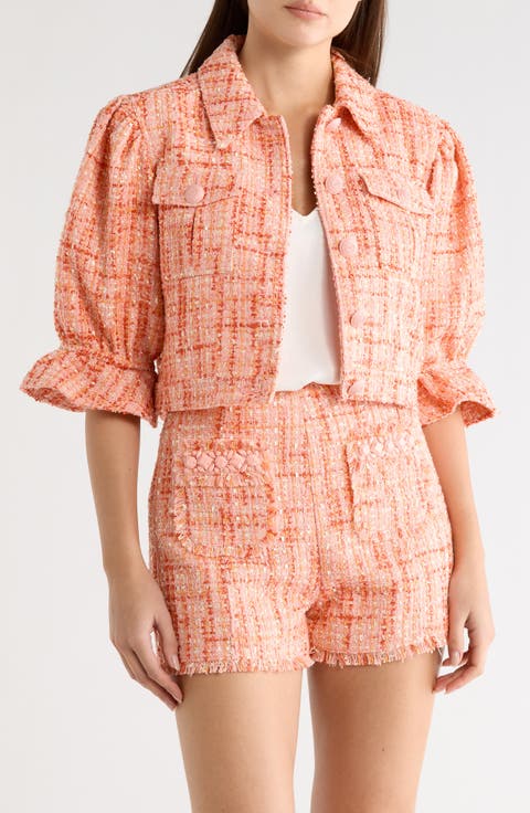 Lucie Julieta Puff Sleeve Bouclé Jacket