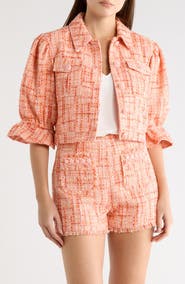 Cinq à Sept Lucie Julieta Puff Sleeve Bouclé Jacket