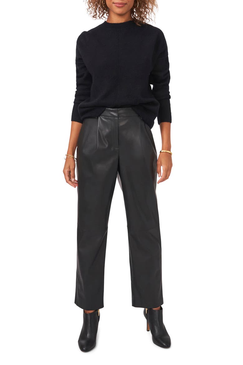 Exposed Seam Crewneck Sweater, Alternate, color, RICH BLACK