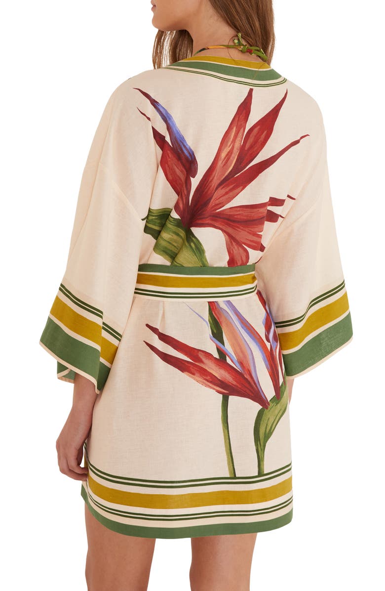 FARM Rio Strilitzia Tie Waist Cover-Up Dress, Alternate, color, Strilitzia Light