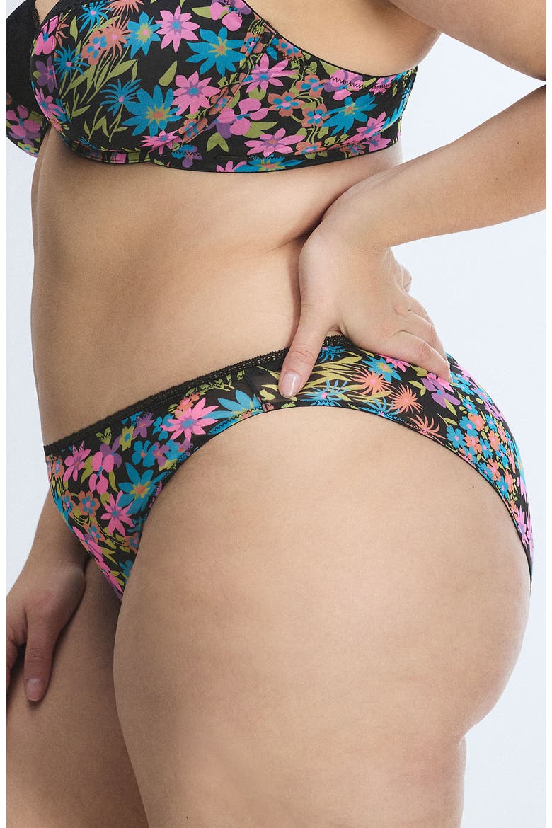 Hopelace Romantic High Leg Bikini, Alternate, color, BLACK CAVIAR FLOWER DITZ PRINT