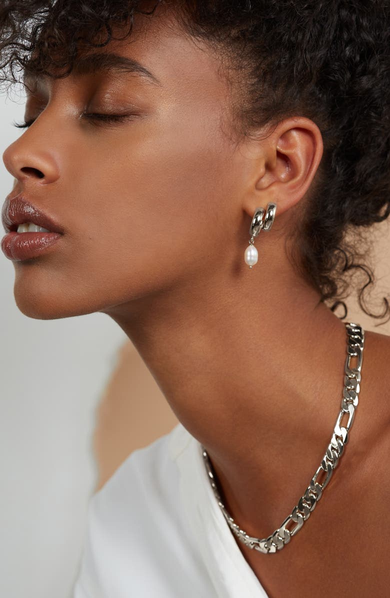 Lady Grey Large Figaro Chain Necklace, Alternate, color, Silver