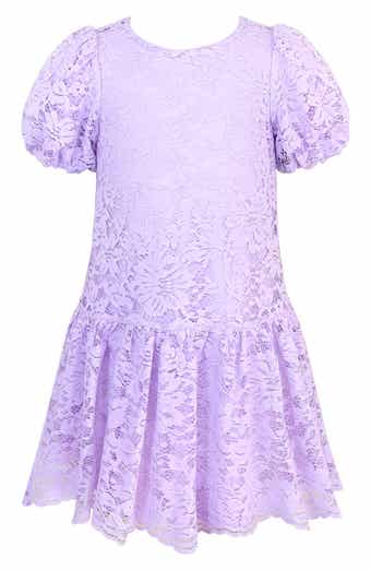 Kids' Scallop Hem Lace Dress