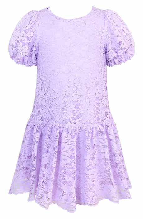Kids' Scallop Hem Lace Dress
