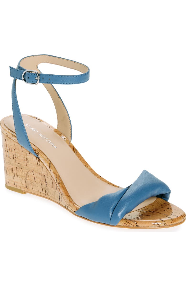 Stuart Weitzman Everly Wedge Sandal, Main, color, Atlantic Blue