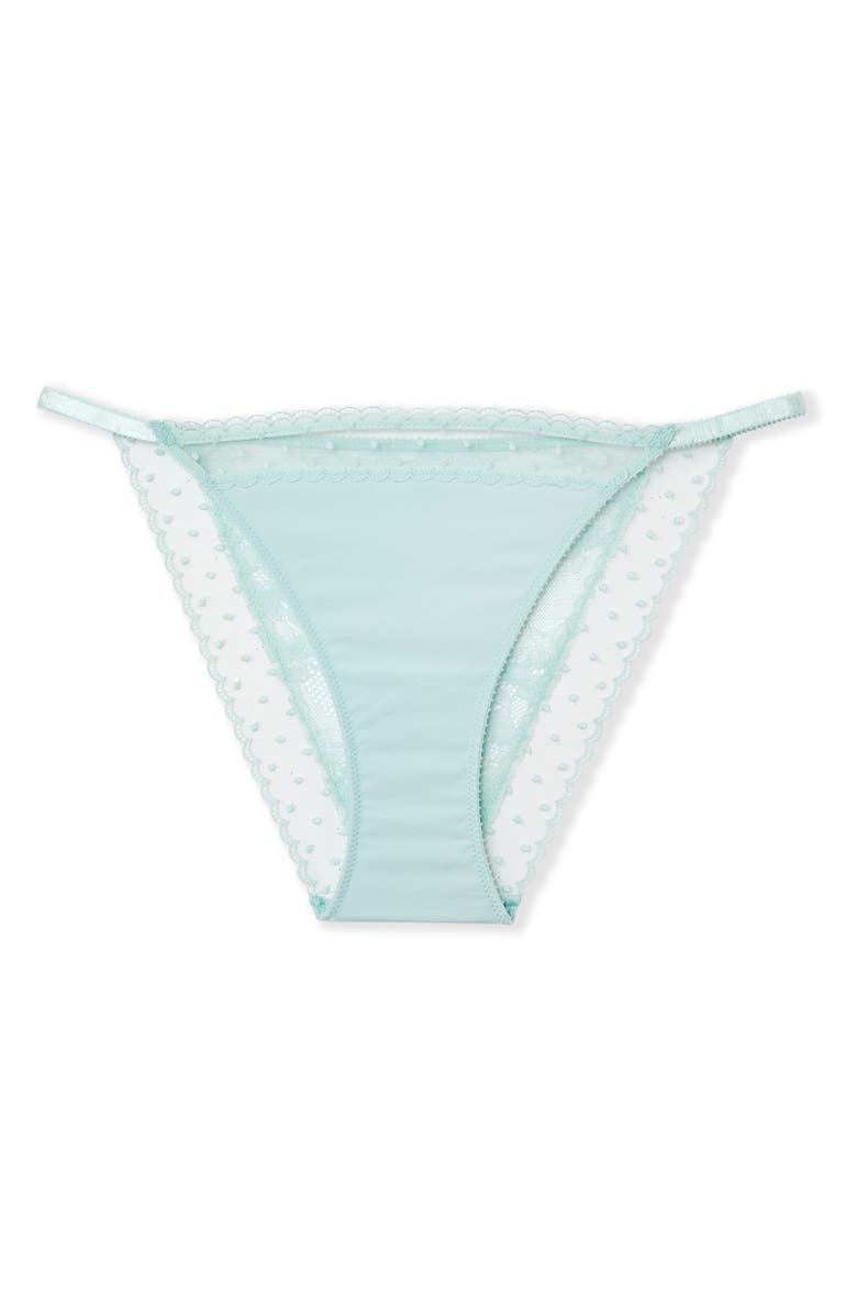 Etam Plum Lace Trim Panties, Alternate, color, Blue Green
