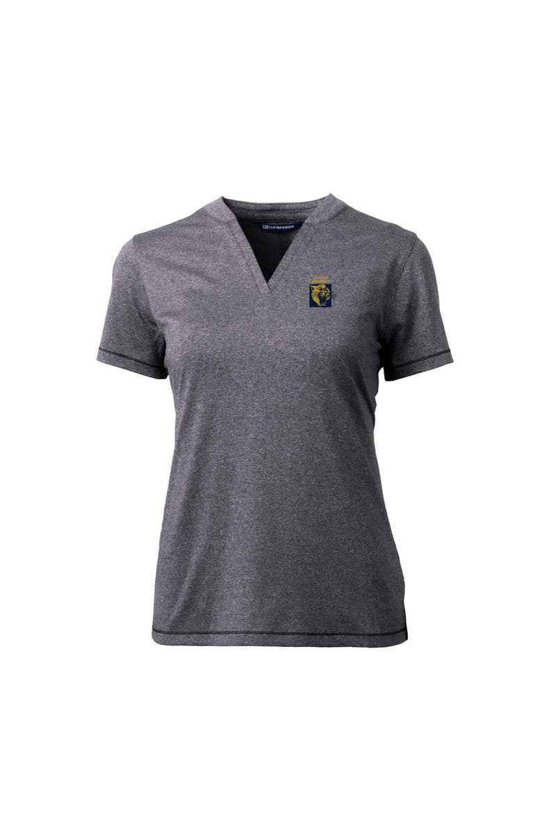 Cutter & Buck Women's Cutter & Buck Heather Charcoal FIU Panthers Forge Stretch Blade V-Neck Top, Alternate, color, 