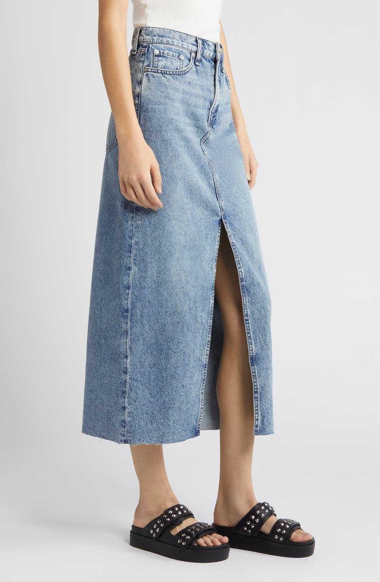 rag & bone Clara Denim Midi Skirt, Alternate, color, 