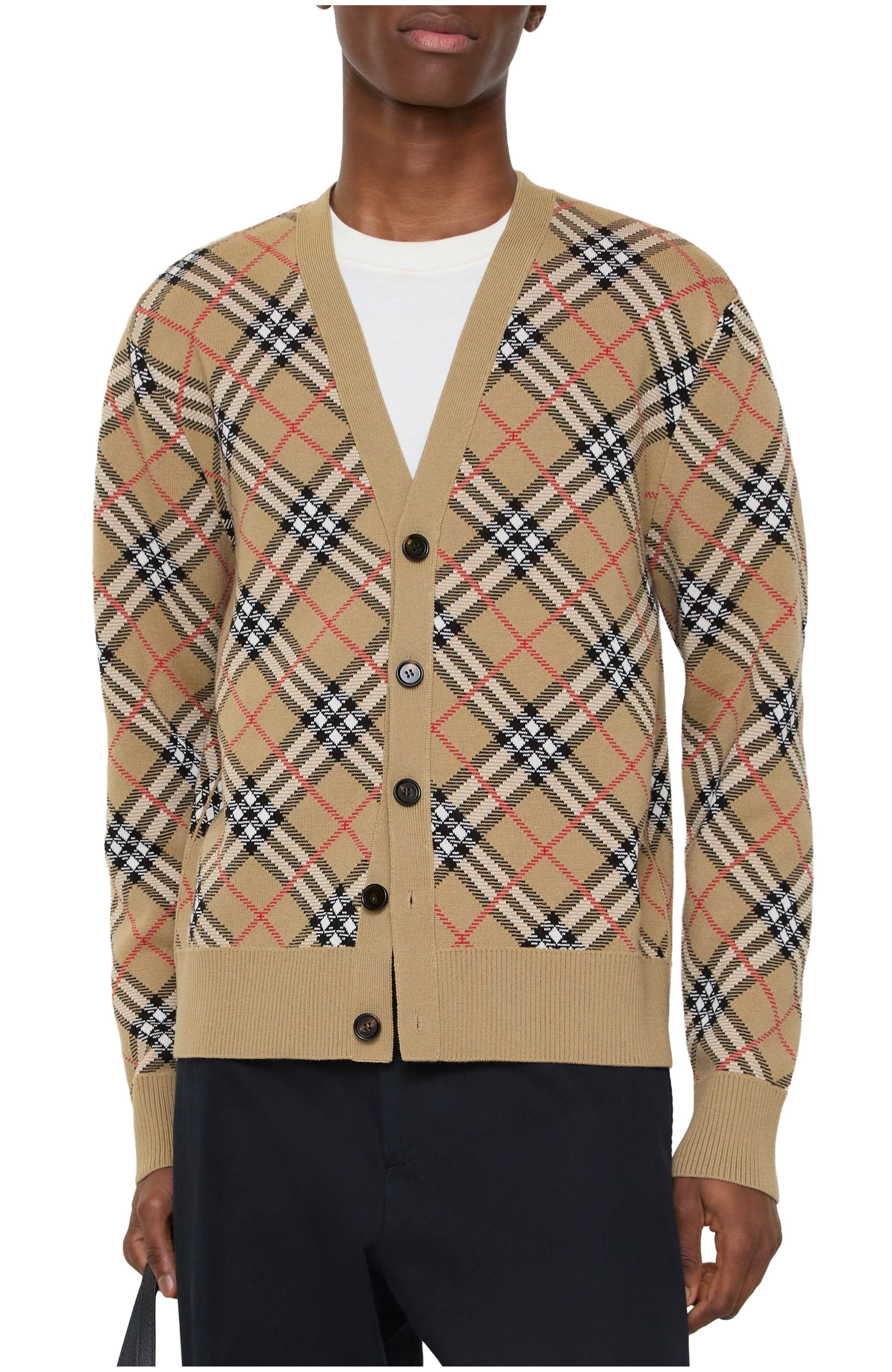 Check Cotton Wool Cardigan
