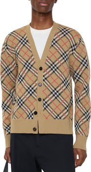 Burberry Check Cotton Wool Cardigan