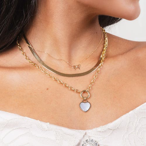 The Lovery Fine Jewelry Mother Of Pearl Heart Charm In Silver