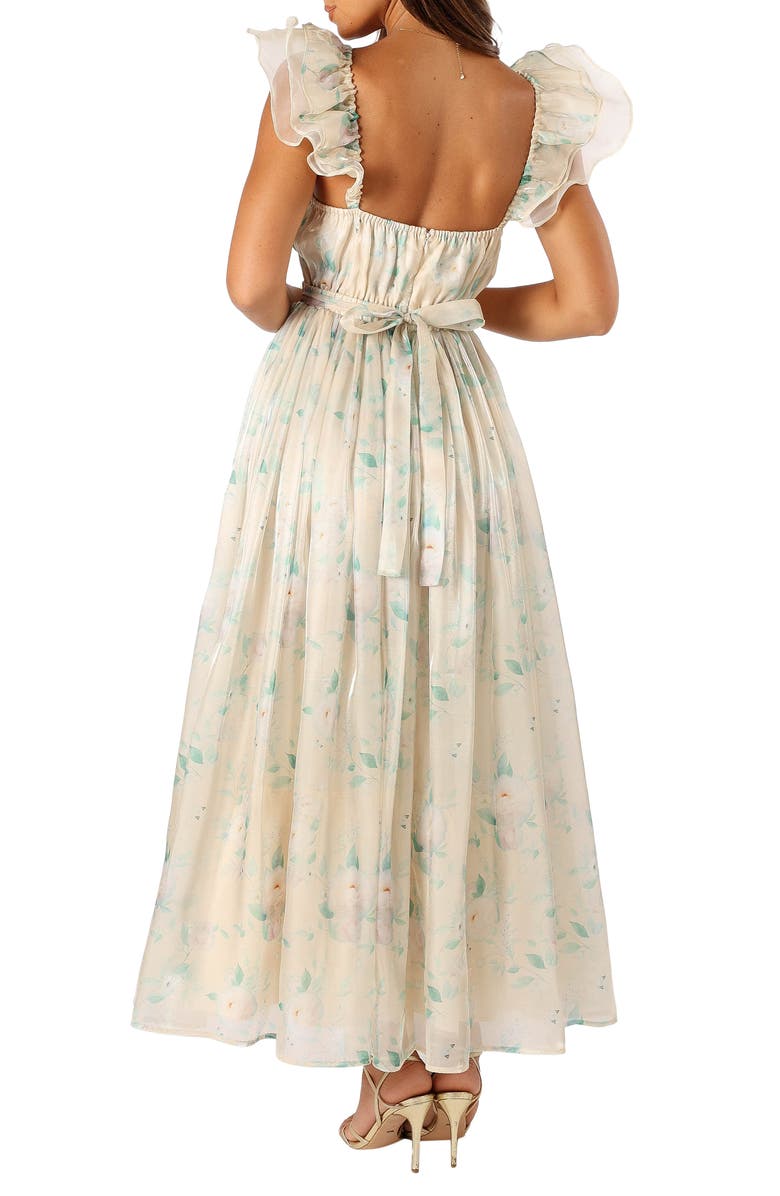 Petal & Pup Freesia Floral Ruffle Maxi Dress, Alternate, color, Cream