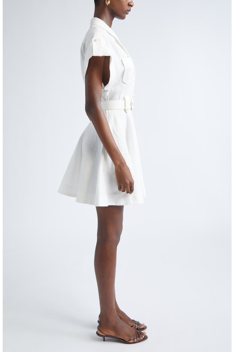 Awaken Belted Linen Shirtdress, Alternate, color, IVORY