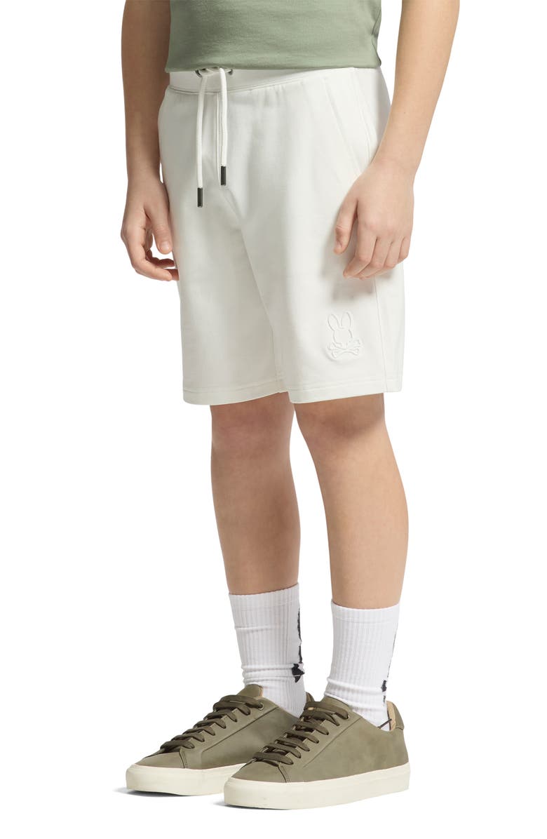 Psycho Bunny Kids' Embroidered Shorts, Alternate, color, Ecru