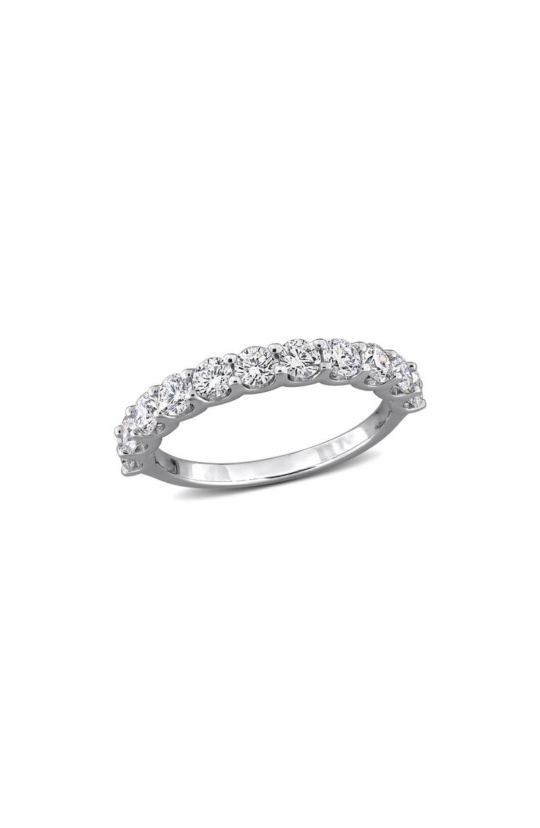 Created Forever Sterling Silver Lab Grown Diamond Anniversary Band Ring, Main, color, White