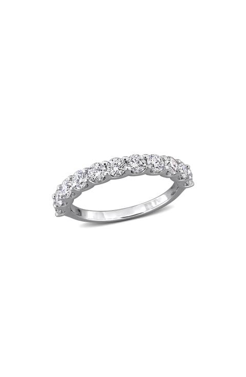 Sterling Silver Lab Grown Diamond Anniversary Band Ring