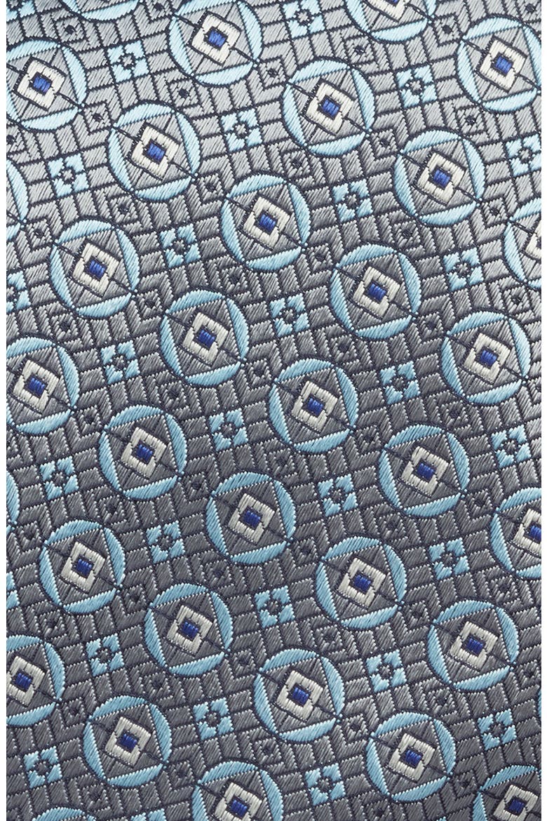 Medallion Silk Tie, Alternate, color, GREY