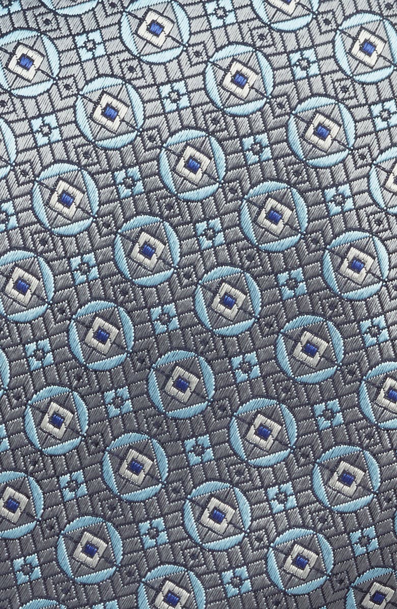 Canali Medallion Silk Tie, Alternate, color, Grey