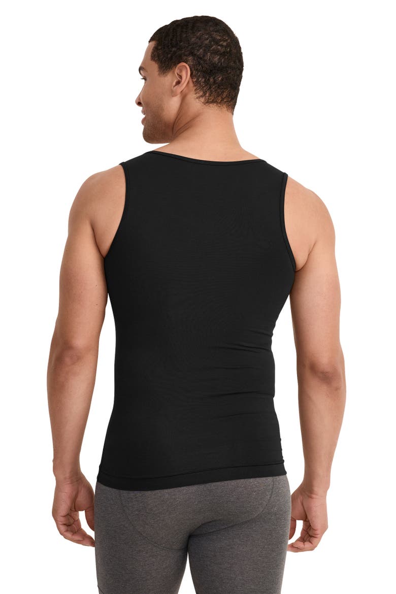 Mens FormFit® Cotton Stretch Tank, Alternate, color, Black