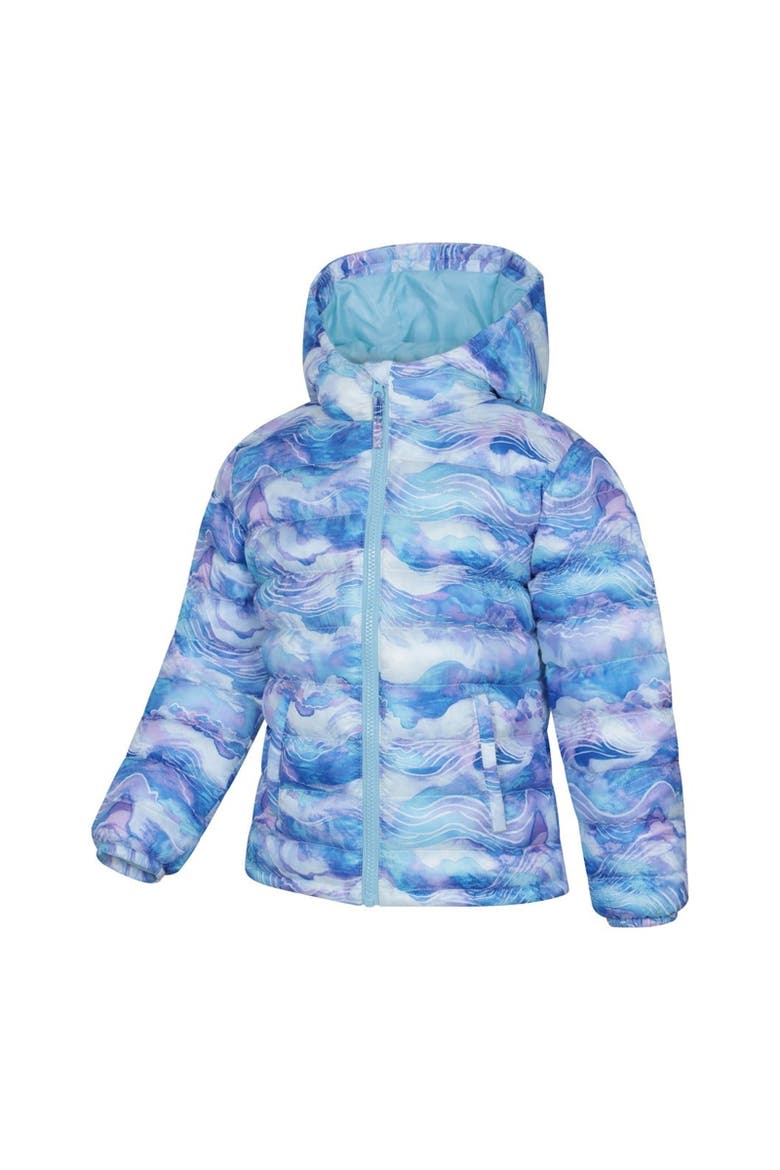 Childrens/Kids Seasons Watercolour Padded Jacket, Alternate, color, Pale Blue