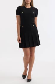 Ellen Tracy Pleated Sweater Dress