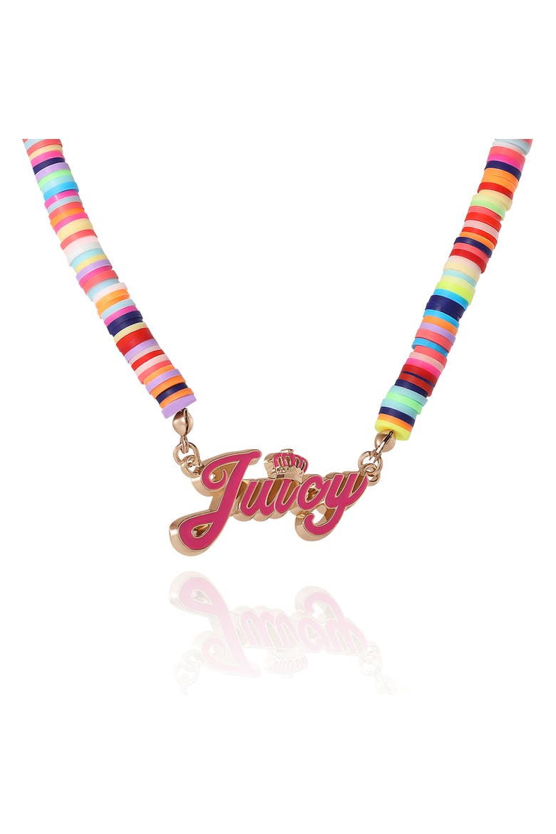 Kids Multicolor Beaded Necklace, Main, color, pink, rainbow
