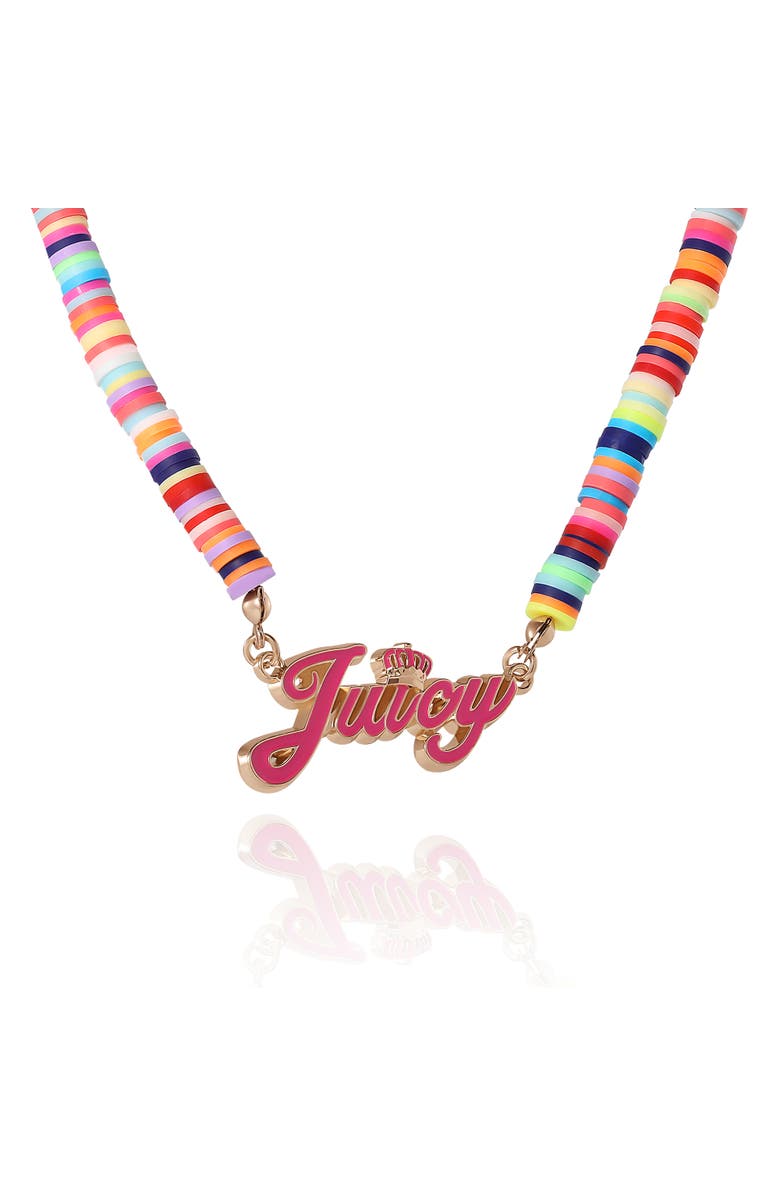 Juicy Couture Kids Kids Multicolor Beaded Necklace, Main, color, Pink, Rainbow