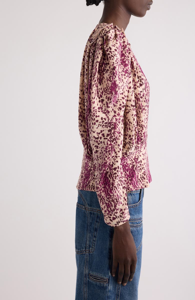 Isabel Marant Zarga Stretch Silk Top, Alternate, color,