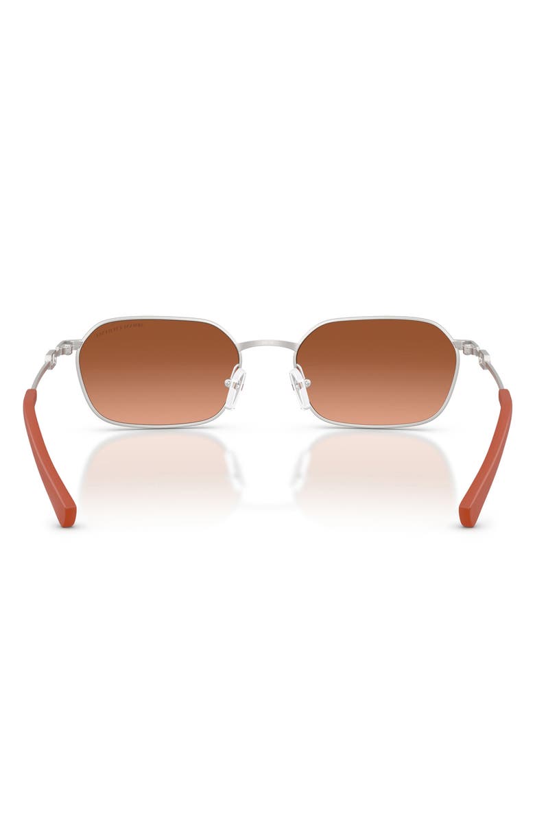 AX Armani Exchange 54mm Irregular Sunglasses, Alternate, color, Matte Silver / Orange Brown