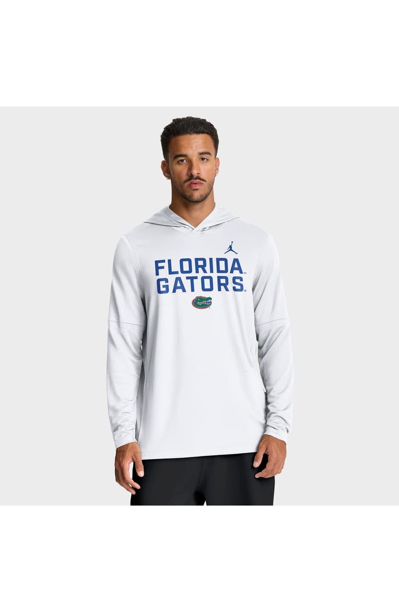Jordan Brand Men's Jordan Brand White Florida Gators 2025 Sideline Performance Long Sleeve Hoodie T-Shirt, Main, color, White