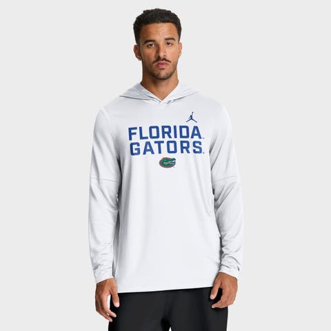 Men's Jordan Brand White Florida Gators 2025 Sideline Performance Long Sleeve Hoodie T-Shirt
