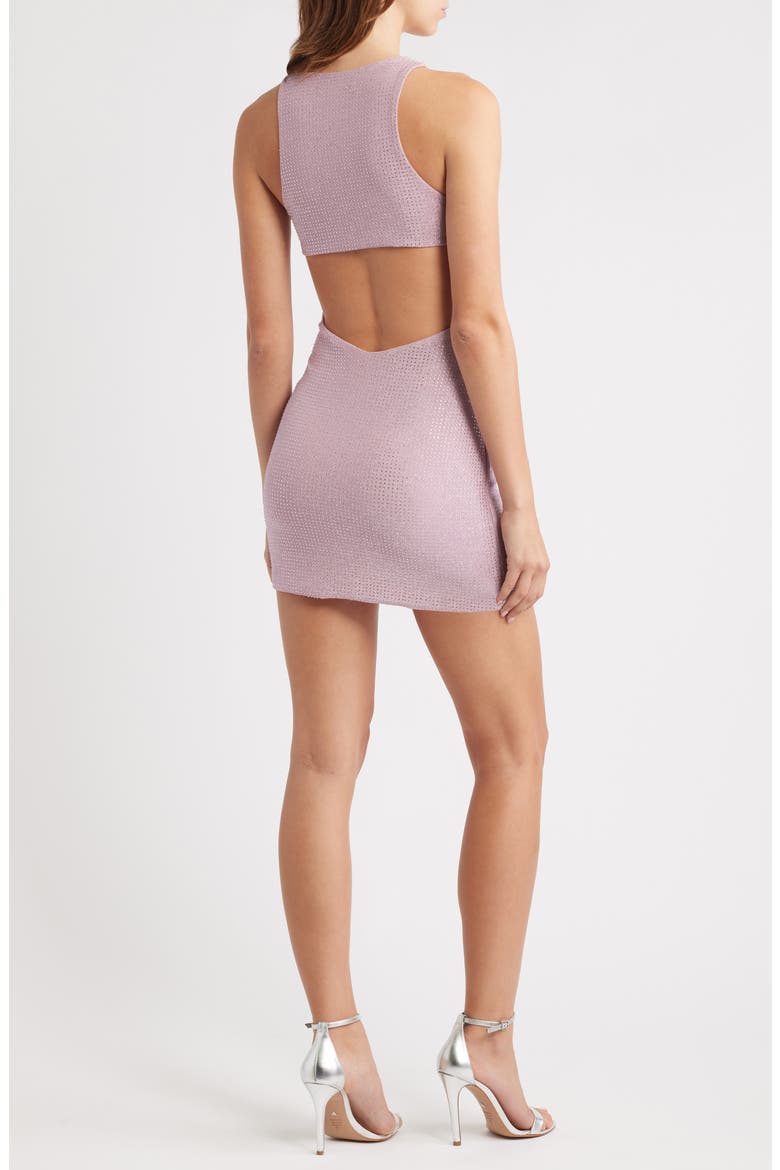 Rhinestone Detail Back Cutout Body-Con Minidress, Alternate, color, PINK