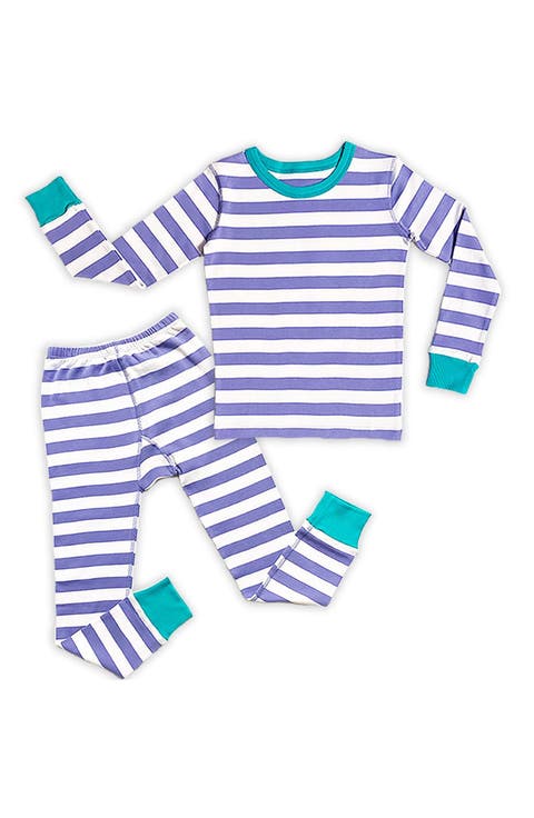 100% Organic Cotton Stripe Long Sleeve Snug Fit Kids Pajamas