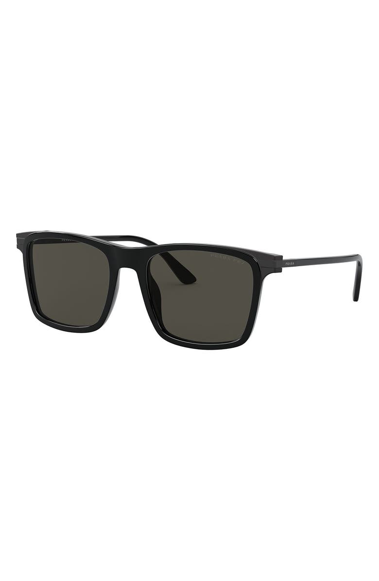 Prada 54mm Polarized Rectangular Sunglasses, Alternate, color, 