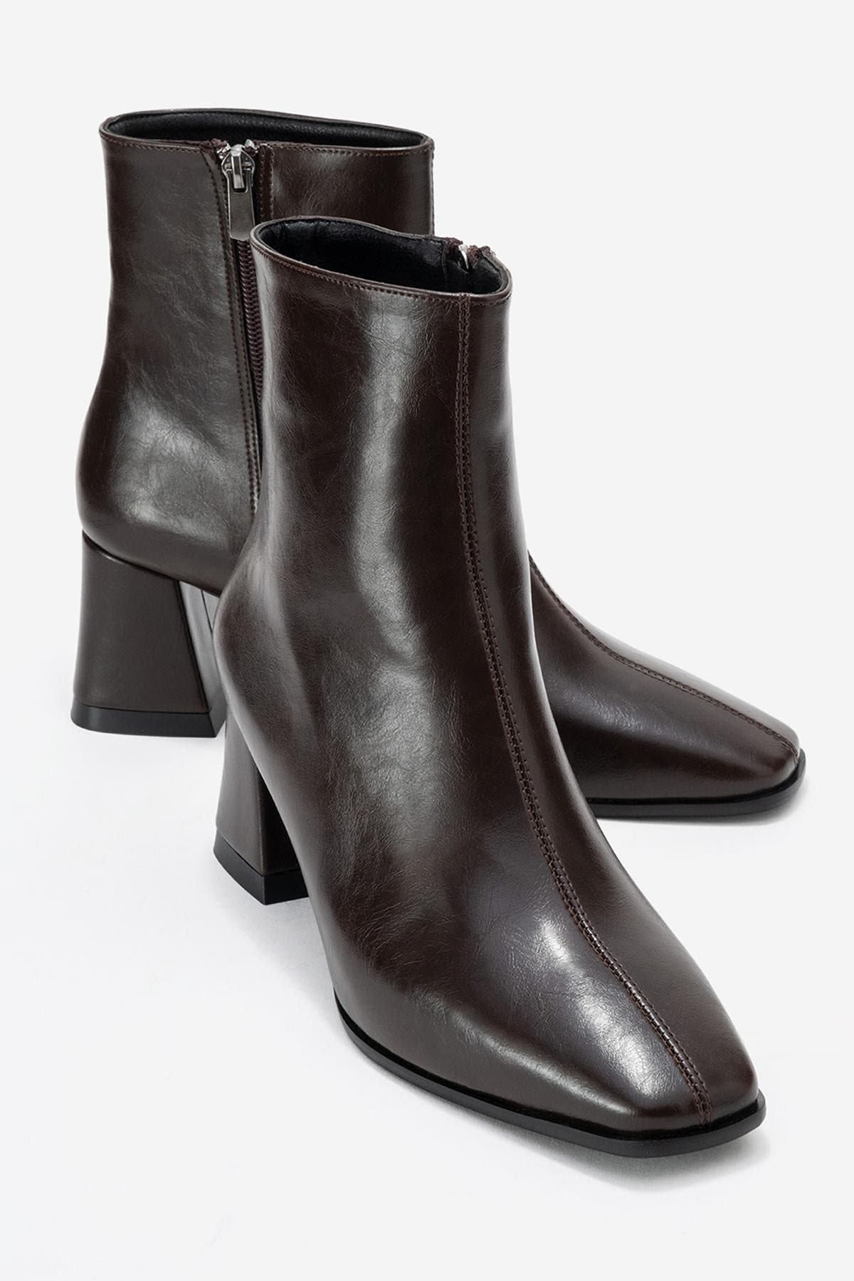 Arven Block Heel Boot, Alternate, color, Brown Faux Leather