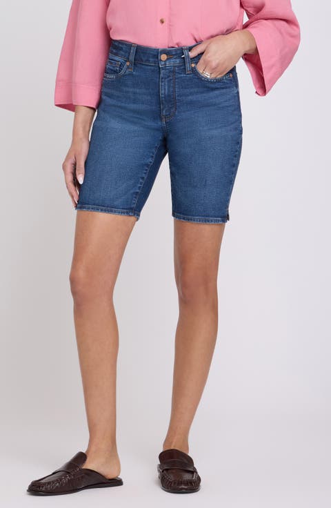 Ella Side Slit Denim Shorts (Regular & Petite)