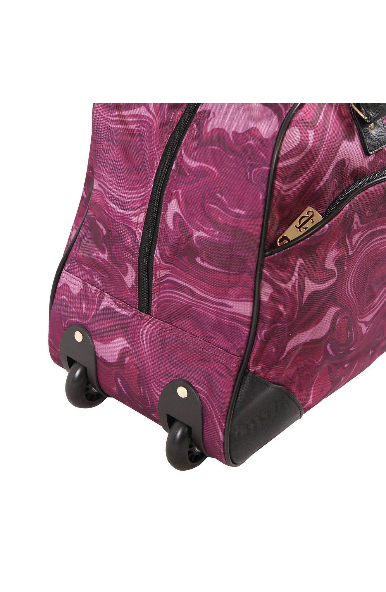 Libra Rolling Duffle Bag, Alternate, color, BURGUNDY MARBLE