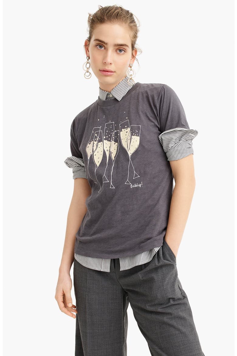Bubbly Tee, Alternate, color, BEDFORD COAL
