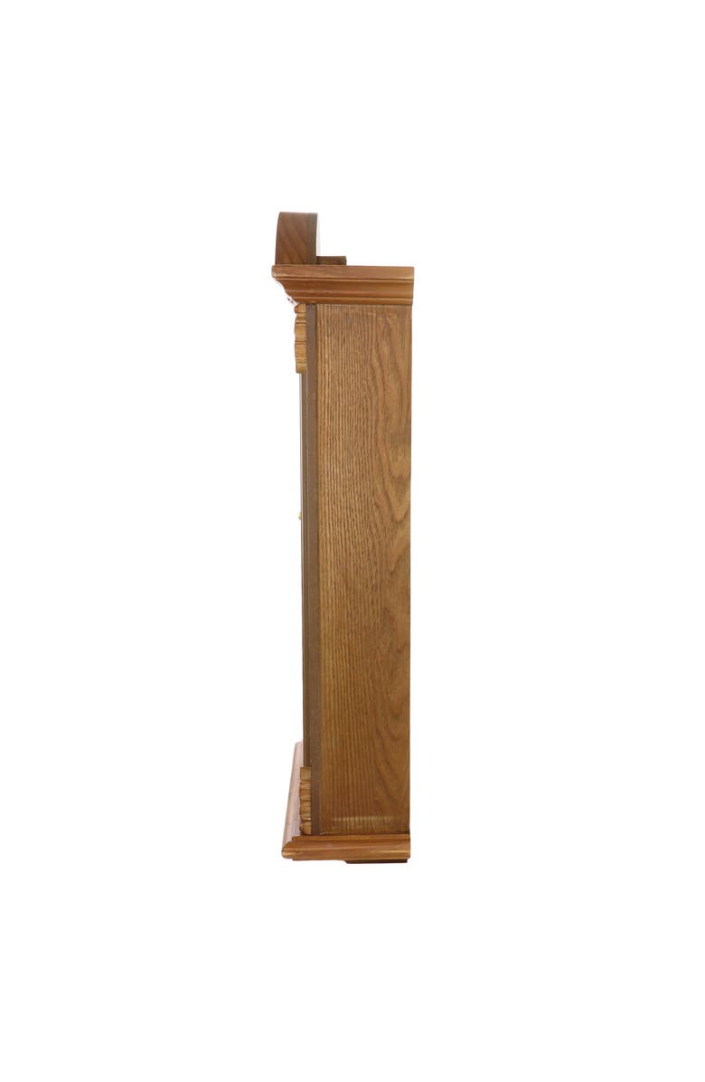 Bedford Clock Collection Honey Oak Chiming Pendulum Wall Clock, Alternate, color, Honey Oak
