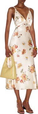 Reformation Anaya Floral Silk Dress