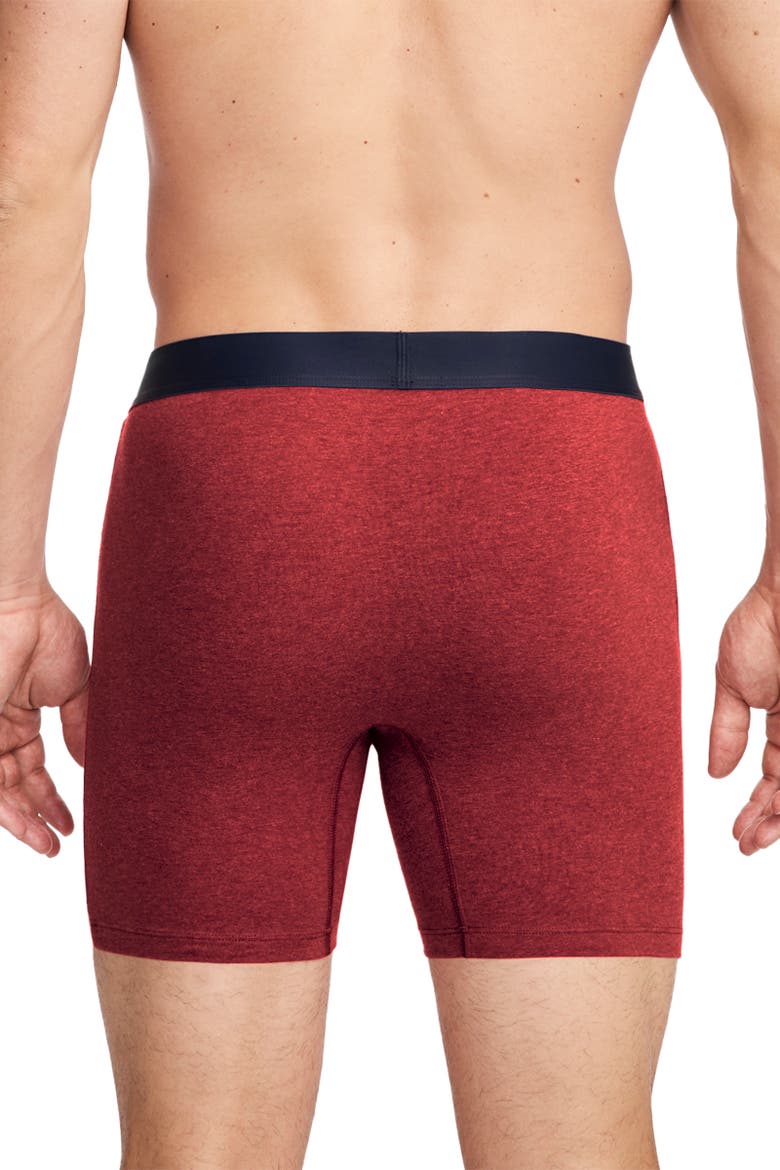 Men's Cotton Stretch 6" Boxer Brief - 3 Pack, Alternate, color, Red Dove
