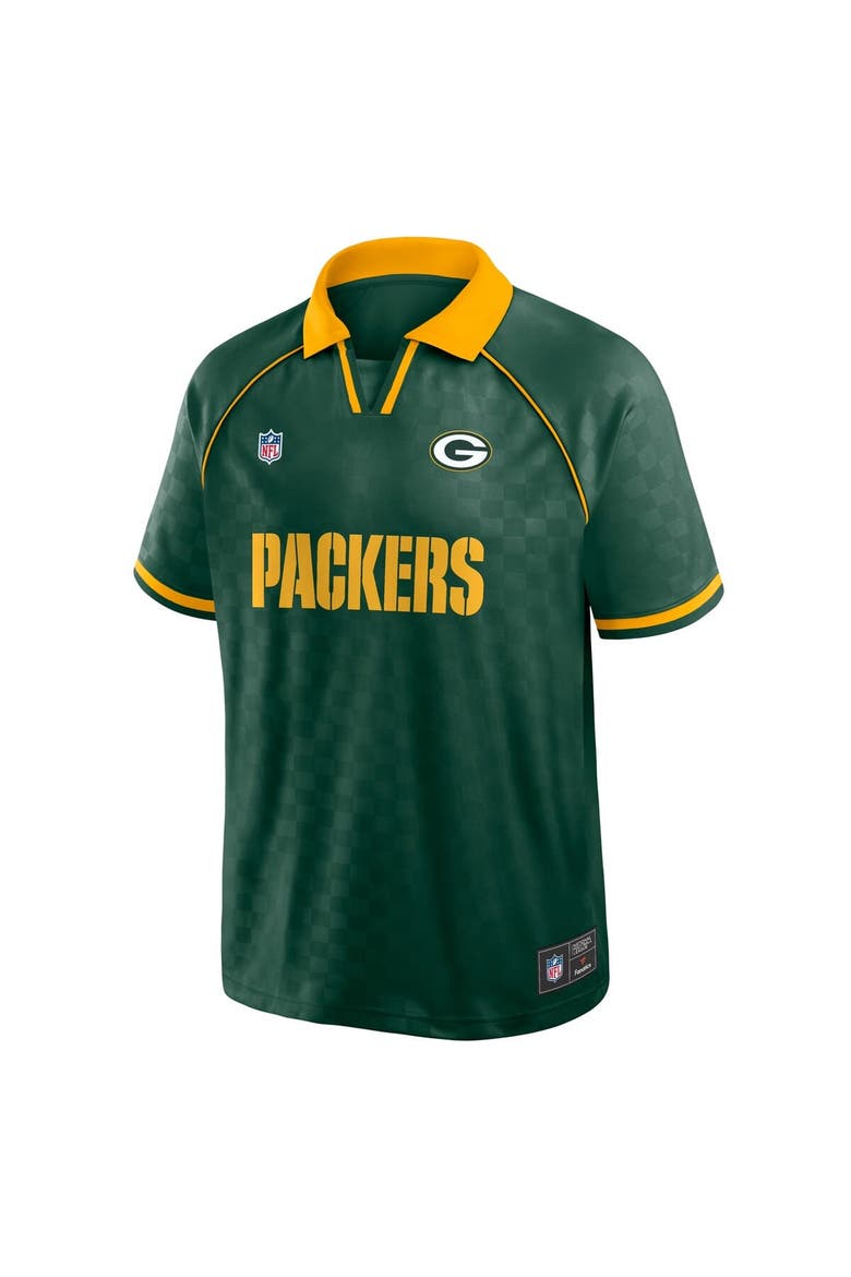 Men's Fanatics Green/Gold Green Bay Packers Homerun Raglan V-Neck Polo, Alternate, color, Green