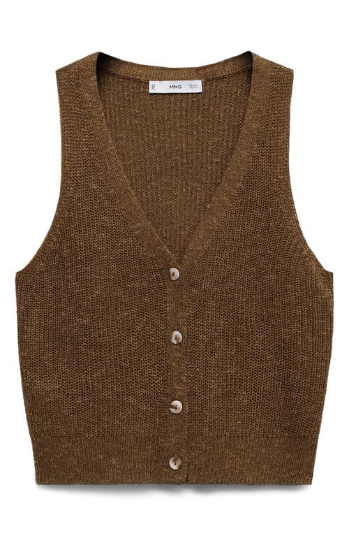 Shop Mango Jazmin Sweater Vest In Tobacco Brown