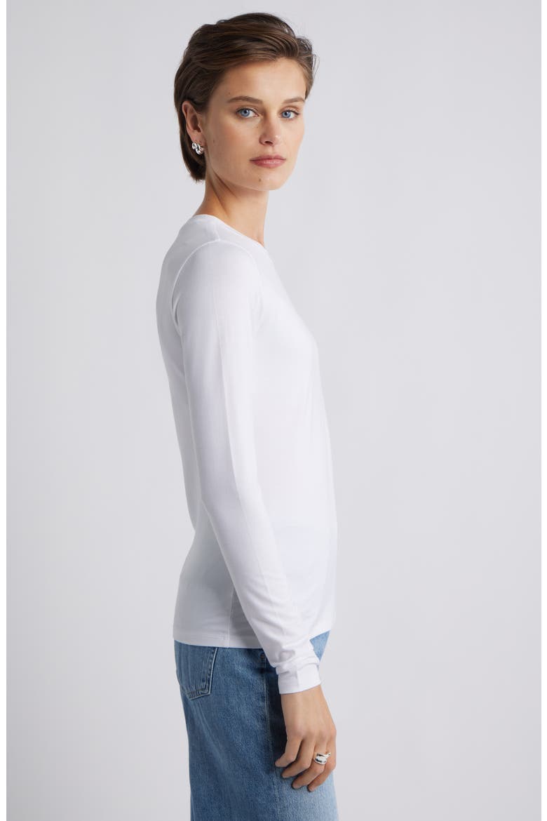 Long Sleeve Crewneck T-Shirt, Alternate, color, WHITE
