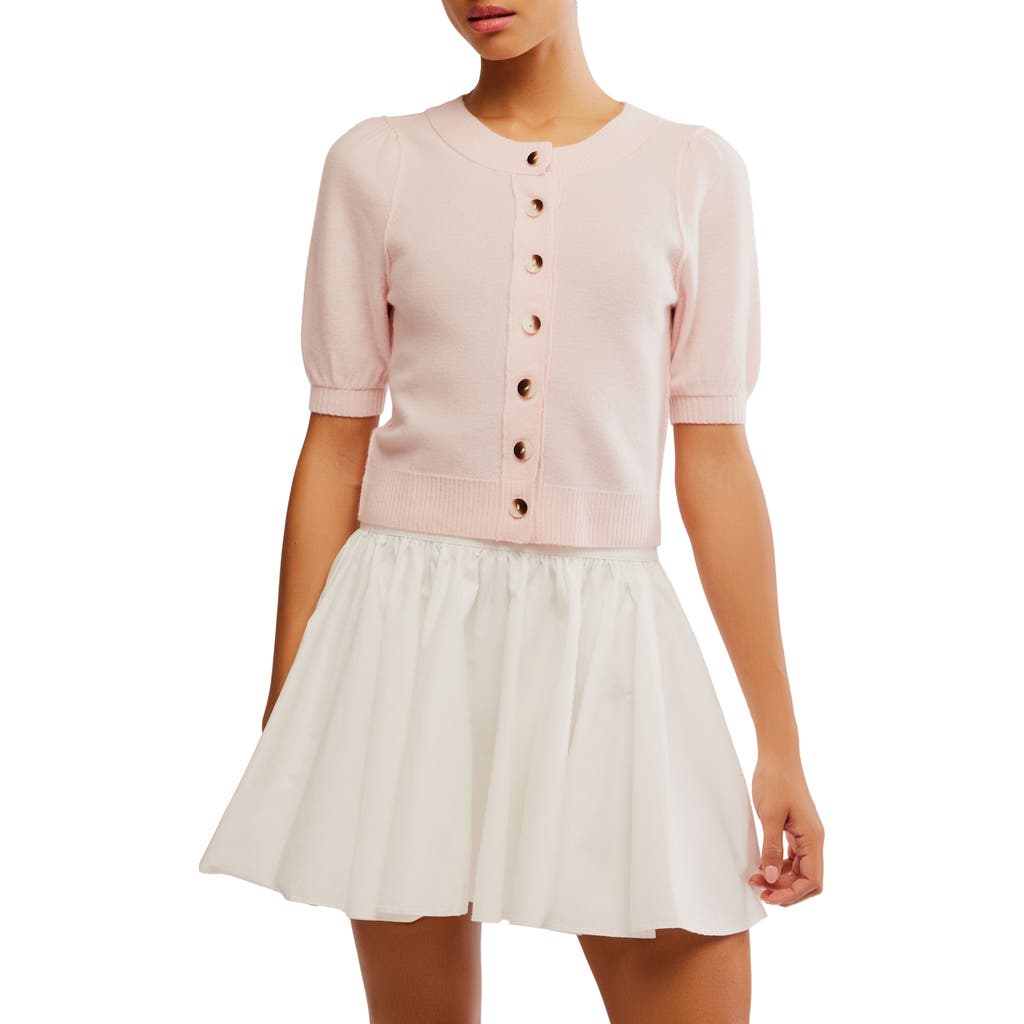 Free People Isla Elbow Sleeve Wool & Cashmere Blend Cardigan In Pink