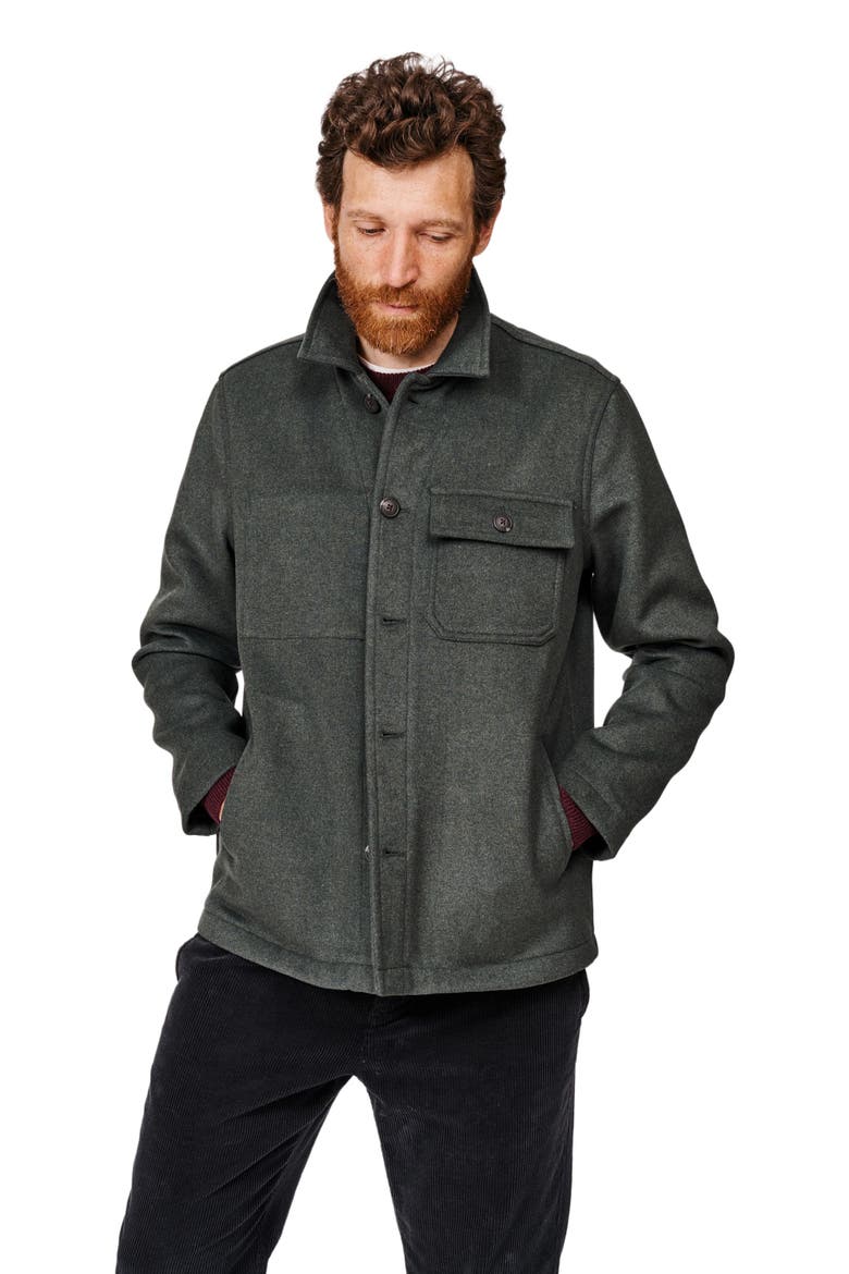 Nettleham Shirt Jacket, Alternate, color, Green Herringbone