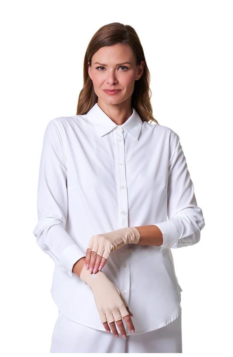 Coolibar Fingerless UV Sun Gloves - UPF 50+ Sun Protection - Ouray, Alternate, color, Beige