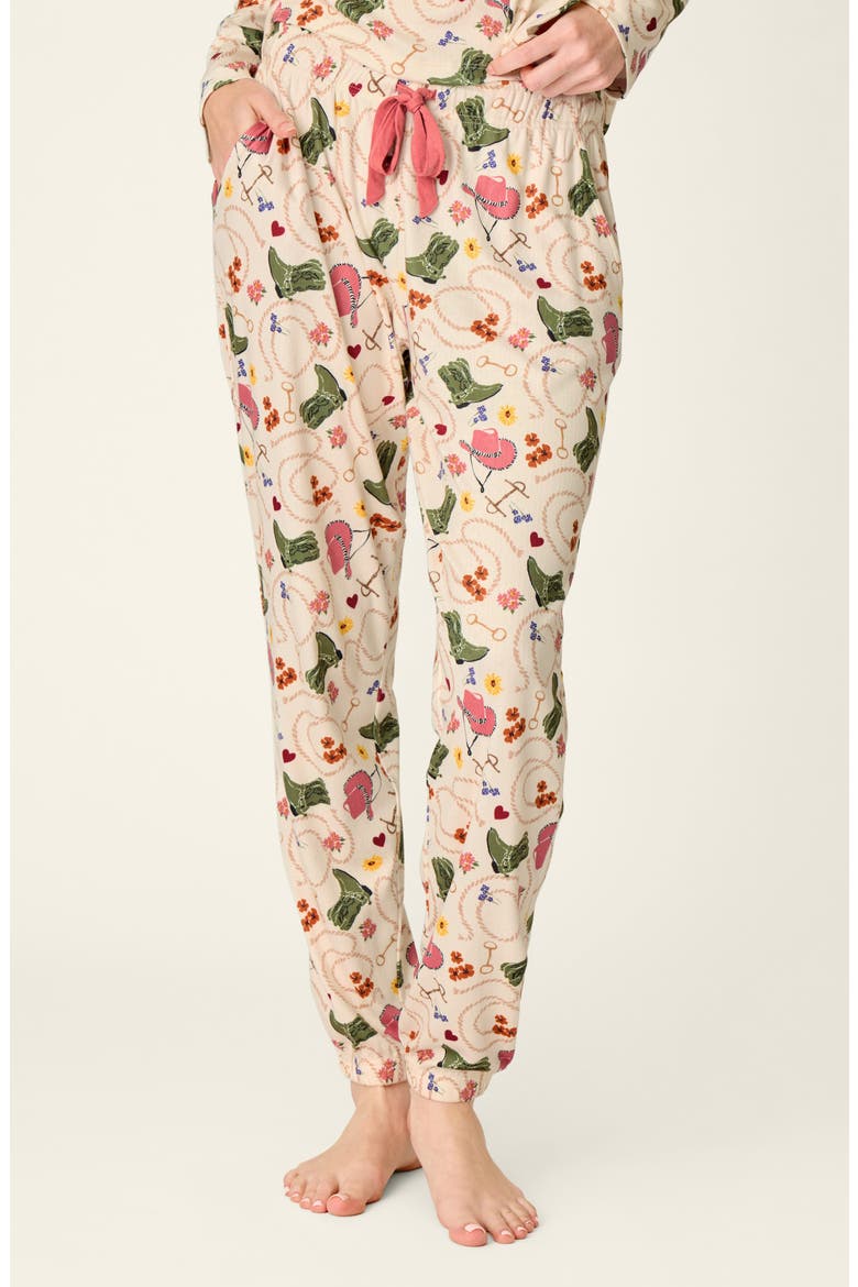 Saddle Up Sleep Joggers, Main, color, BEIGE