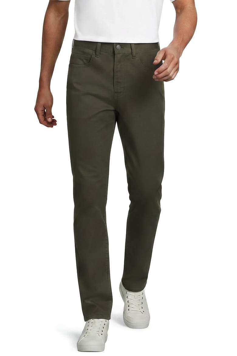 Travel Kit Comfort Waist Classic Straight Fit 5 Pocket Pant, Alternate, color, Forest Moss
